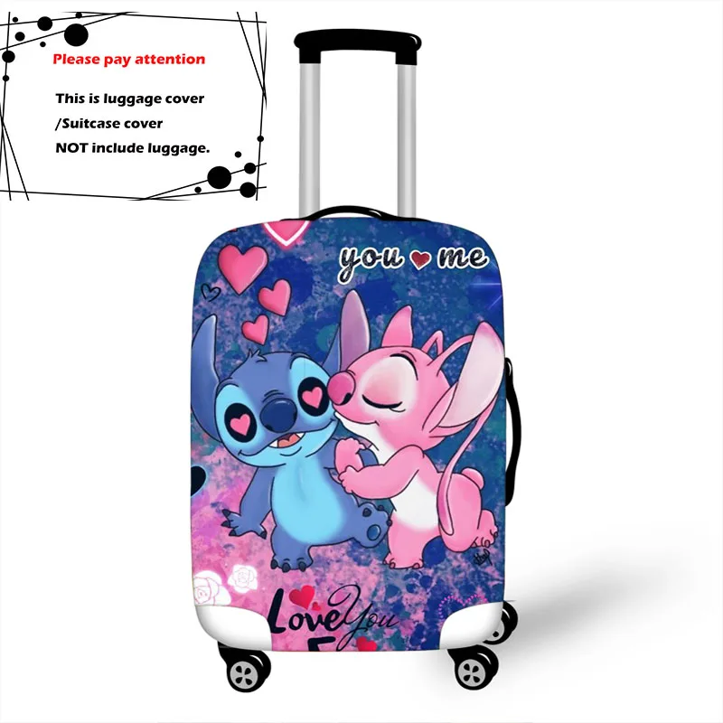 Color: black, Size: S - Lilo Stitch Elastic Luggage Protective Cover Trolley Suitcase Dust Bag Case Cartoon Travel Accessories