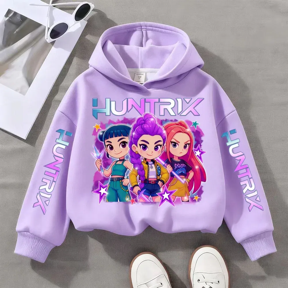 Color: Pink, Kid Size: 110 - Witch Hunter Group Zoey Cosplay Costume Girls Womens Halloween Party Costumes Demon Hunter Idol Girl Group Purple Casual Hoodie