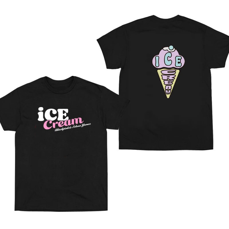 Color: Blue, Size: S - 100% Cotton T Shirt Men Women T-shirt Black Print Pink Kpop Short Sleeve Casual Oversized Girl Tee Fashion Big Size Clothing