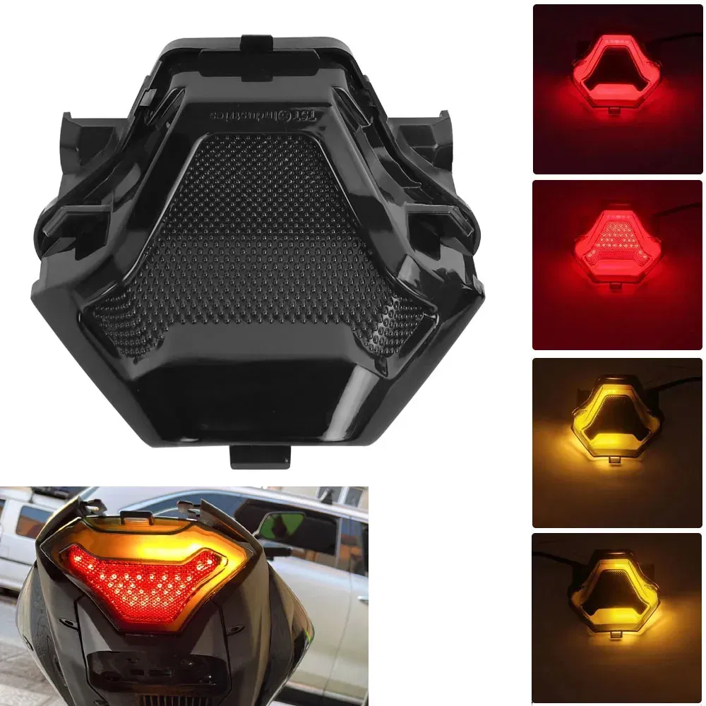 Color: Silver - Motorcycle LED Taillight Moto rear Brake Light Indicator Lamp for Yamaha MT03 MT25 2014-2020 R3 R25 2013-2020 MT07 2013-2017