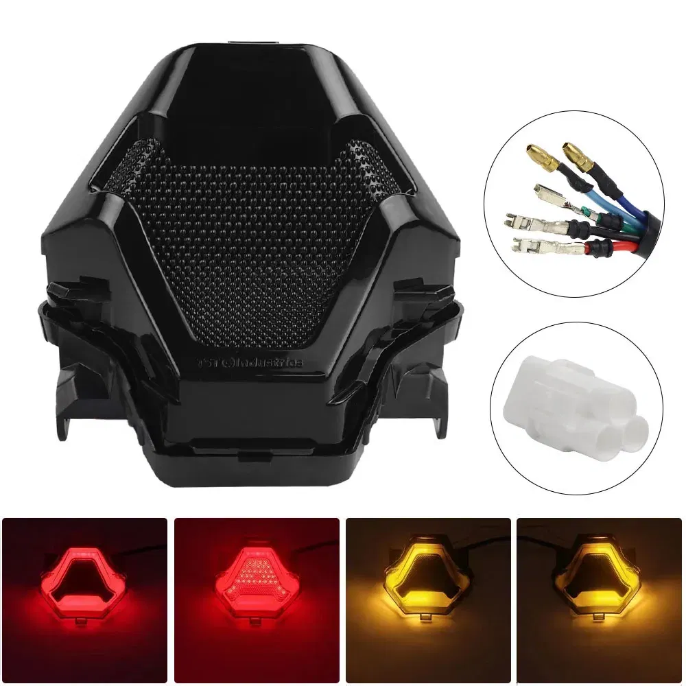 Color: Silver - Motorcycle LED Taillight Moto rear Brake Light Indicator Lamp for Yamaha MT03 MT25 2014-2020 R3 R25 2013-2020 MT07 2013-2017