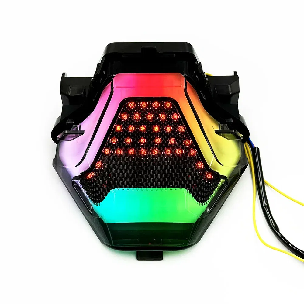 Color: Silver - Motorcycle LED Taillight Moto rear Brake Light Indicator Lamp for Yamaha MT03 MT25 2014-2020 R3 R25 2013-2020 MT07 2013-2017