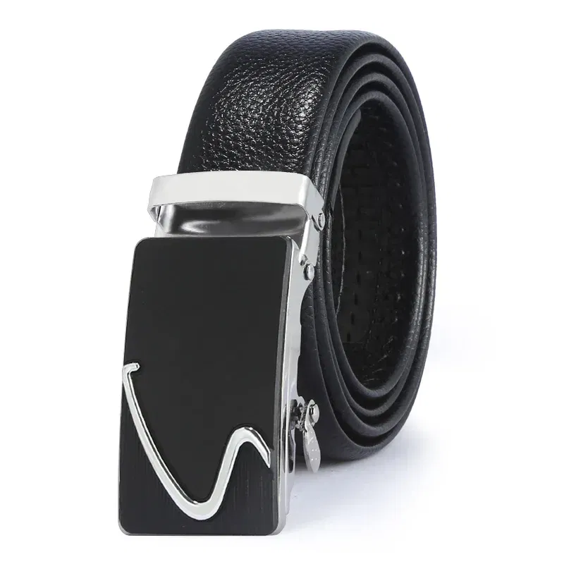 Color: Brown, Belt Length: 120cm - Man PU Leather Belt High Quality Men Business Belt Golden Automatic Buckle Waist Buckle Rhinestone Decoration Males Luxury Belt
