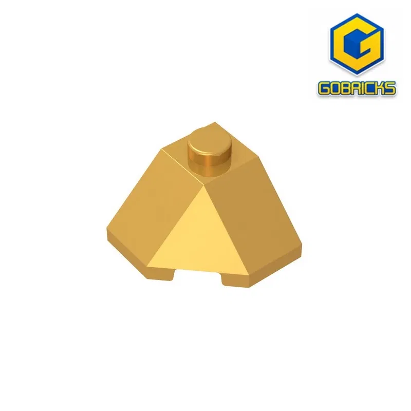 Color: Orange - Gobricks GDS-802 ROOF TILE 2X2X1 45 DEGR.-BOT.45DEGR. compatible with lego 13548 children's DIY Educational Building Blocks Tech