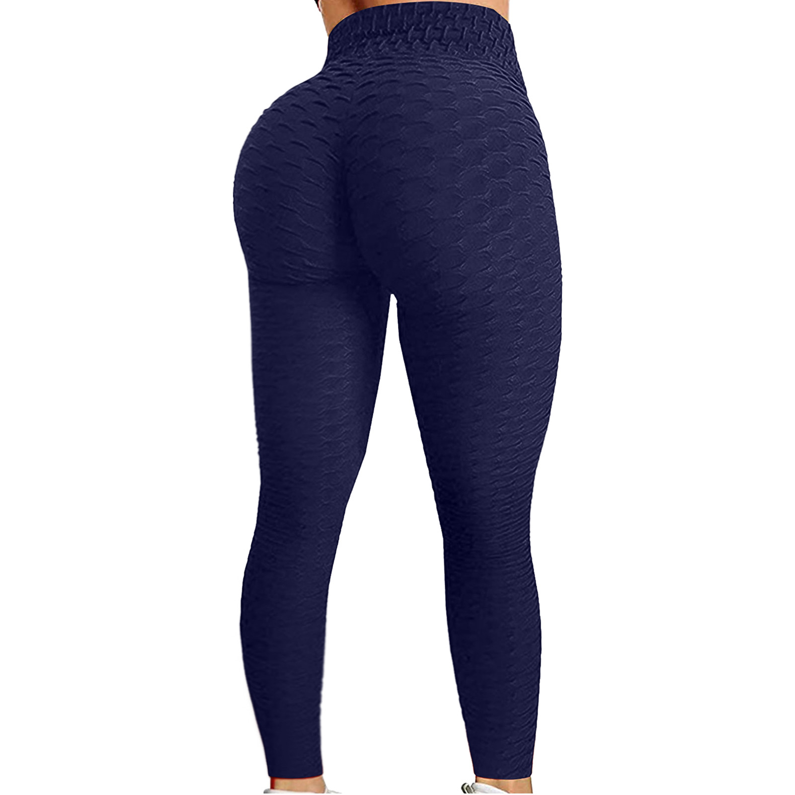 Color: Khaki, Size: L - Women's Bubble Hip Lifting ExerciseYoga Pants Women Fitness Running High Waist Gym Fitness Sports Flared Pant Dance Trouers