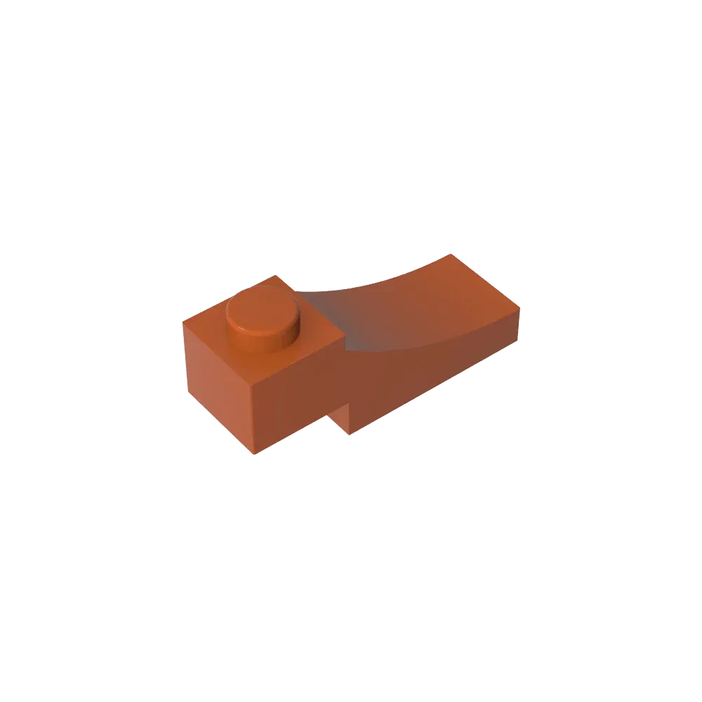 Color: Burgundy - Gobricks GDS-2183 Brick Curved 3 x 1 with 2/3 Inverted Cutout compatible with lego 70681 Assembles Building Blocks