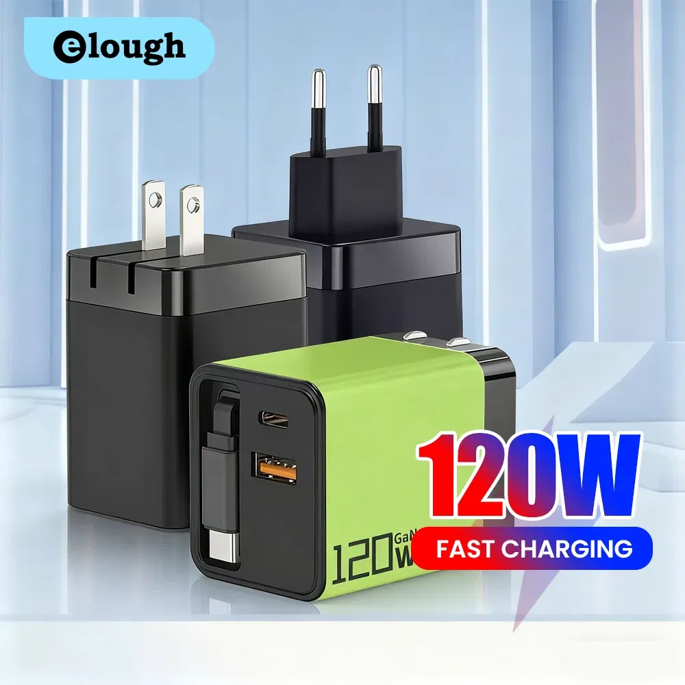 Plug Type: RSA - 120W Super Fast Charge Type C USB Phone Charger With Telescopic Retractable USB C Cable For Iphone 16 15 Samsung Laptop