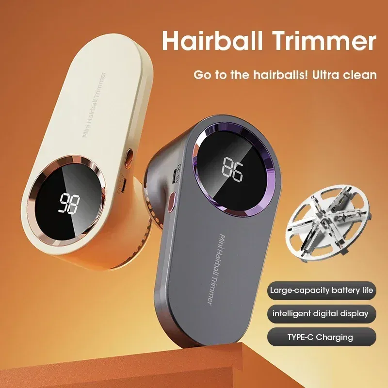 Color: grey - Xiaomi Youpin Lint Remover Electric Hairball Trimmer Smart LED Digital Display Fabric USB Charging Portable Professional Fast