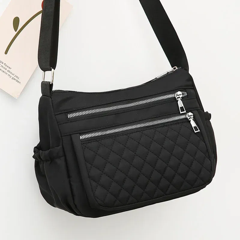 Color: Lake Blue - Yogodlns Women Nylon Shoulder Bag Waterproof Multi-pocket Zipper Bag Ladies Travel Messenger Bag For Designer Bolsa Feminina