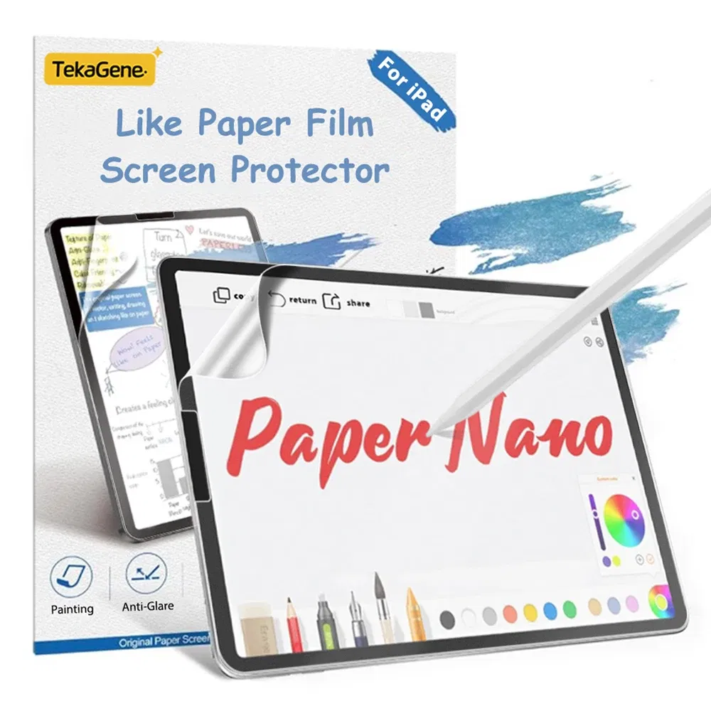Color: Gold - Like Paper Film Screen Protector For iPad Air 13 11 5 4 3 M2 M4 2024 Pro 12.9 12 9 10th 9th 8th 7th Generation Mini 6 Matte Film