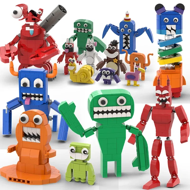 Color: WHITE - Monster Garten of BanBan Building Blocks Toys Set Anime Action Figure Animal Bricks Toys Set for Kids Boys Birthday Easter Gift