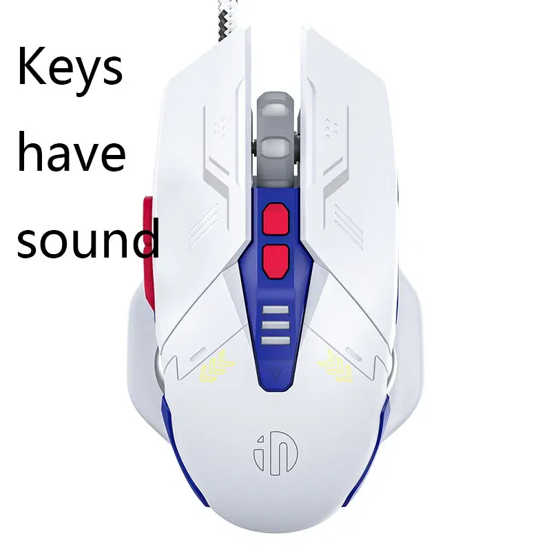 Color: WHITE - INPHIC W9 Wired Gaming Mouse Adjustable 4 Levels 8800DPI E-sports Macro Breathing Lighting Effect Ergonomics PUBG CF LOL