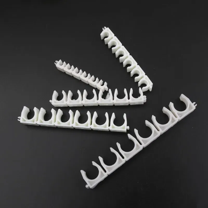 Color: WHITE, Diameter: 1'' - 1pc Plastic 4 6 8 10 12mm Tube Clamp Water Pipe Support Garden Irrigation System Micro Soft Hose Fittings