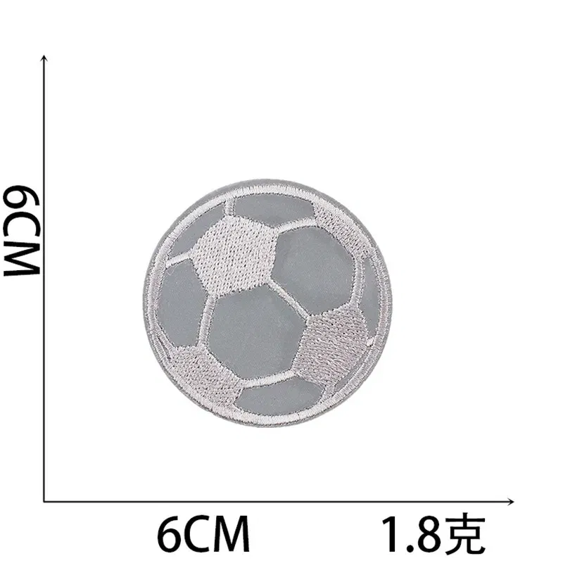 Color: antique silver - 1pc Reflective Patches For Night Clothing Iron On Star Heart Flower Football Hand Diamond Stickers Diy Jackets Badge Appliques