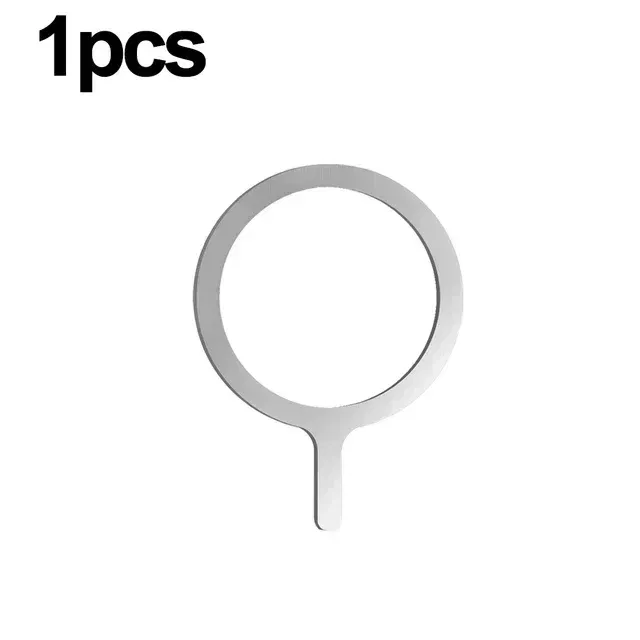 Color: khaki - 2024 Stainless Steel Universal Magnetic Metal Plate Ring For Magsafe Wireless Charger Iron Sheet Sticker Magnet Car Phone Holder