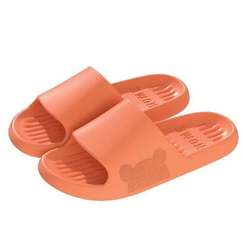 Color: Yellow, Shoe Size: 40 - Soft Slippers Couples Home Outdoor Slipper Summer Women Bedroom Thick Bottom Shoes Beach Sandals Men Flip Flops Shower Shoes