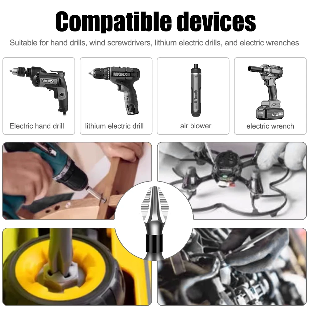 Color: Blue - K5 Non-slip High Hardness Bit S2 Strong Magnetic 5A Black Non-slip Cross Head Electric Drill Electric Screwdriver Bit