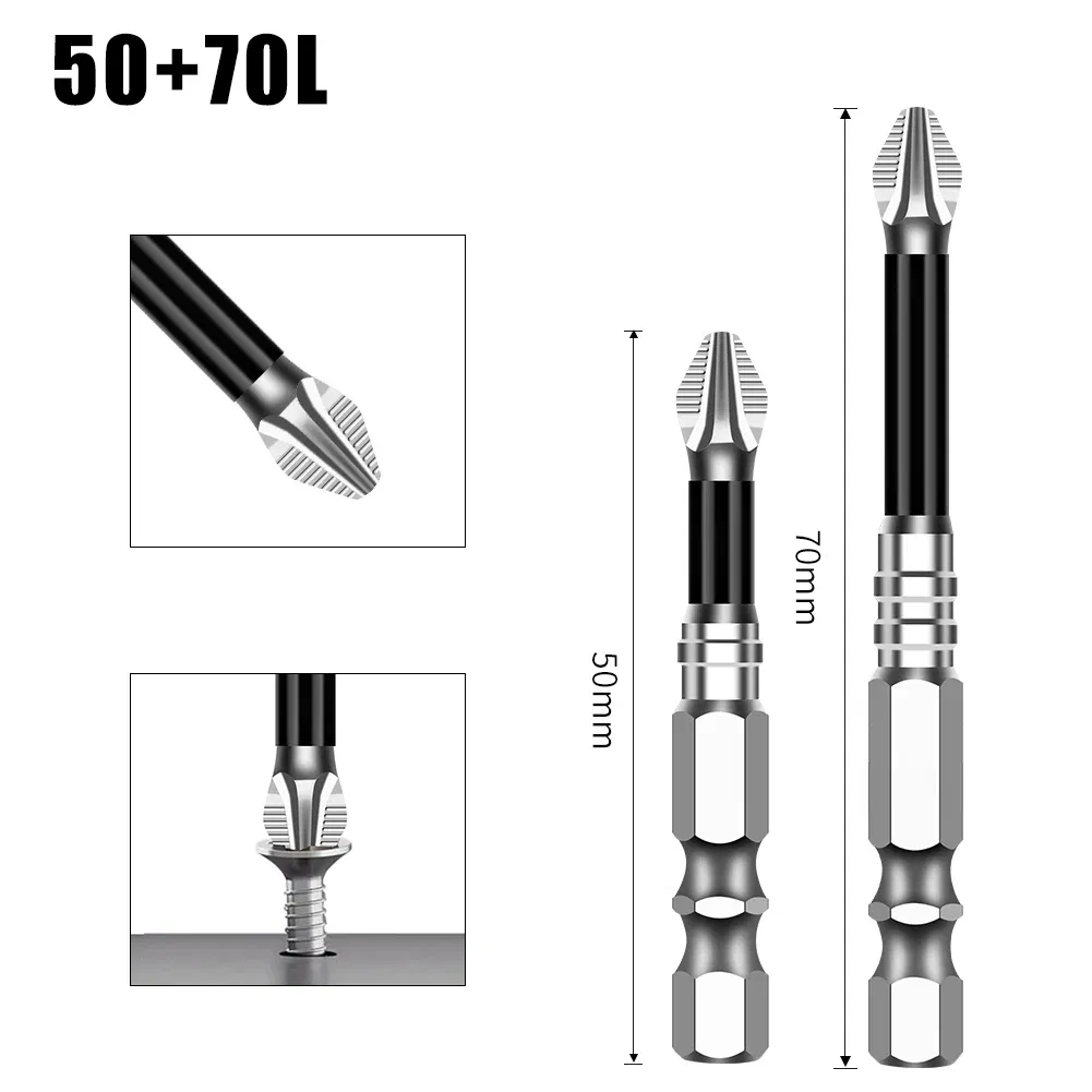 Color: Blue - K5 Non-slip High Hardness Bit S2 Strong Magnetic 5A Black Non-slip Cross Head Electric Drill Electric Screwdriver Bit