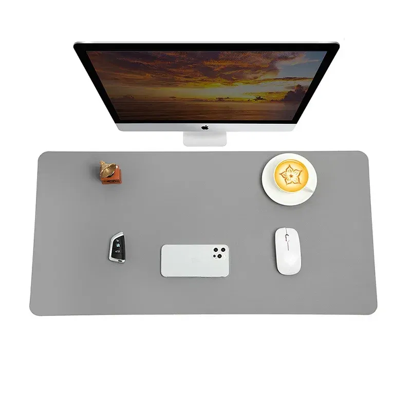 Color: Transparent - Large Mouse Pad Extra Big Non-Slip Desk Pad Waterproof PU Leather Desk Table Protector Gaming Mouse Mat for Game Office Work