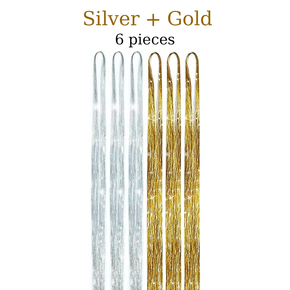 Color: 24/27#, Stretched Length: 26inches - 48 Inch Hair Tinsel Kit With Tool 1200 strands Tinsel Hair Extensions 12 Colors Fairy Hair Tinsel, Sparkling Shiny Hair Tinsel