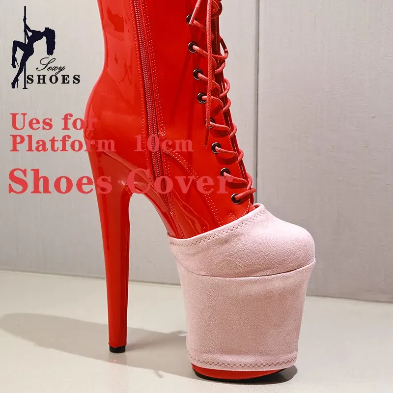 Color: Silver, Size: S - Suede Shoes Cover Steel Pole Dance Training Specific Protective Cover 10CM Platform Anti Slip Wear-resistant Boots Protective