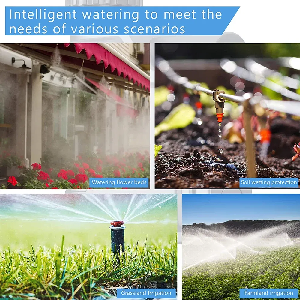 Color: WHITE - Tuya Zigbee Garden Watering Timer Smart Sprinkler Drip Irrigation System Built-in Water Flow Recorder With Soil Tester Gateway