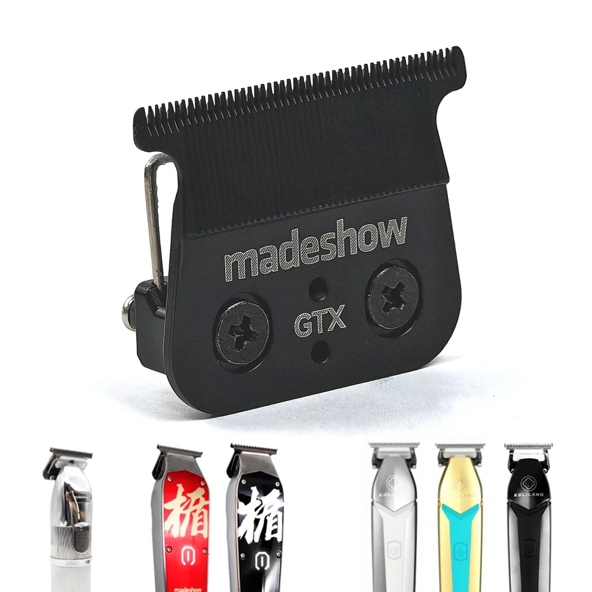 Color: Silver - Madeshow KULILANG M5F M10 R66 R77F Original Ultra Thin Fade Blade Hair Clipper Wedge Cutter Head Trimmer Replacement Accessory