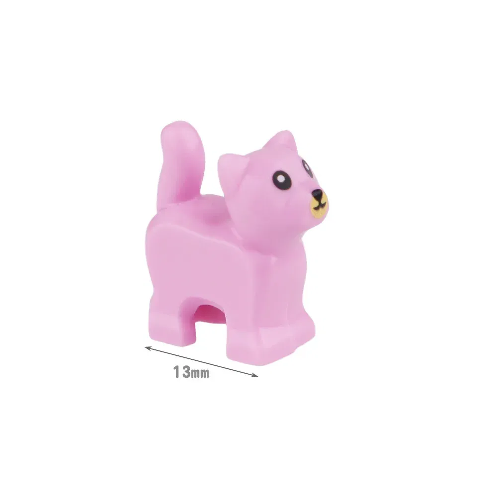 Color: PURPLE - MOC City Animal Building Block Figures Hare Dairy Cow Squirrel Dolphin Pug DIY Farm Street View Accessories Bricks Toys Gifts