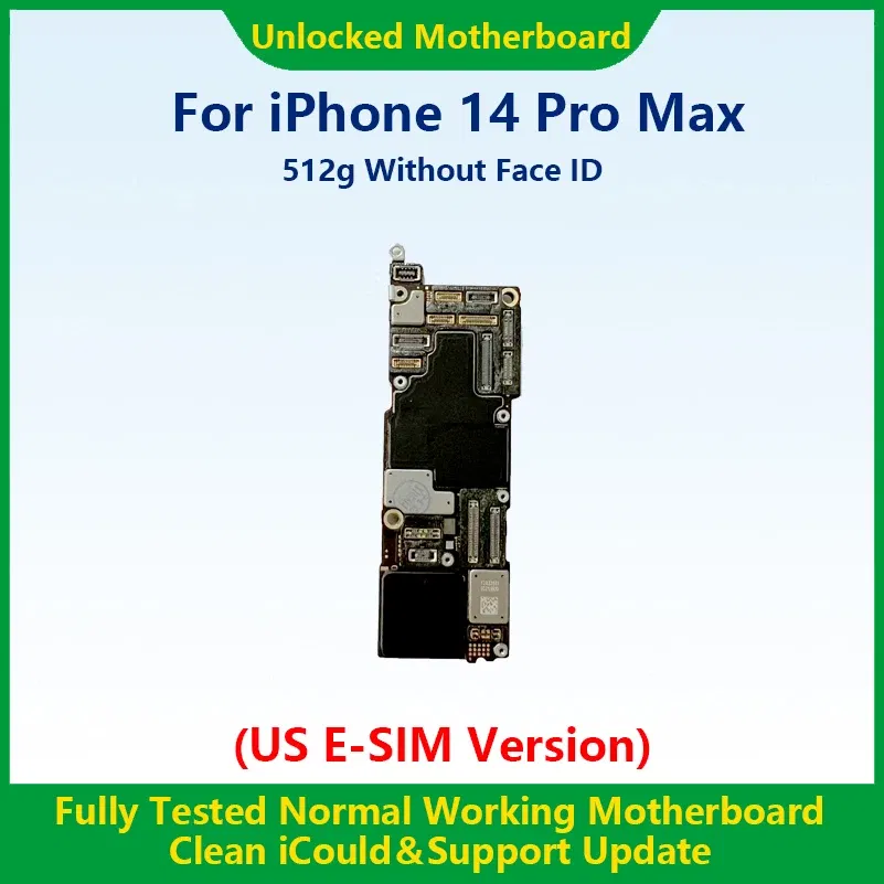 Color: Grey/Green, Ships From: CHINA - Top 100%Working Fully Tested Mainboard For iPhone 14 Pro Max Unlocked Motherboard With Face ID Cleaned iCloud US E-SIM Version