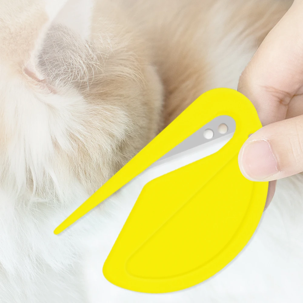 Color: Red, Size: S - Grooming Pet Hair Knot Knife Trim Shedding Dog Unknot Stainless Effectively Safe Cat Accessories
