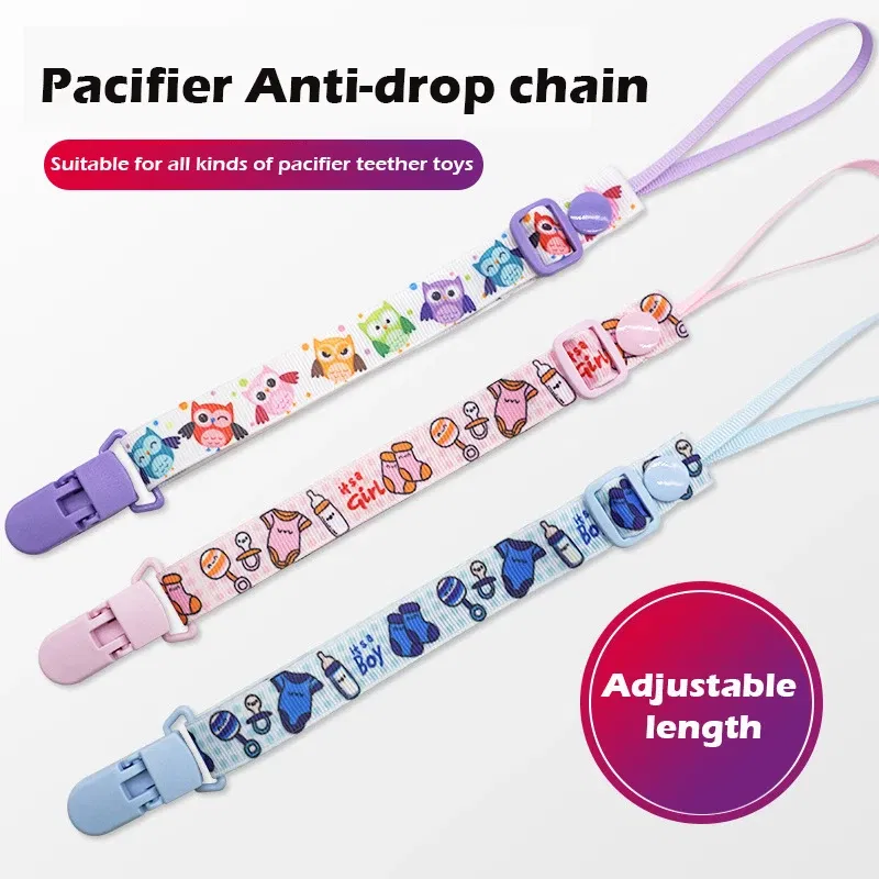 Color: Light Grey, Ships From: CHINA - 1pcs Adjust Baby Pacifier Clip Chain Ribbon Dummy Holder Chupetas Soother Pacifier Clips Strap Nipple Holder for Infant Feeding