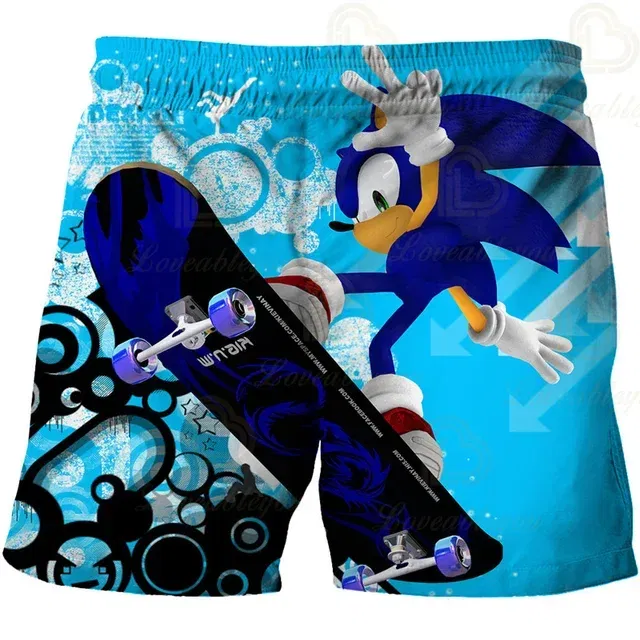 Color: Clear, Kid Size: 2T - New Anime Kids Sonic Shorts Fashion Boys Girls Clothes Harajuku Cute Baby Cartoon Casual Summer Boy Boy Beach Pants