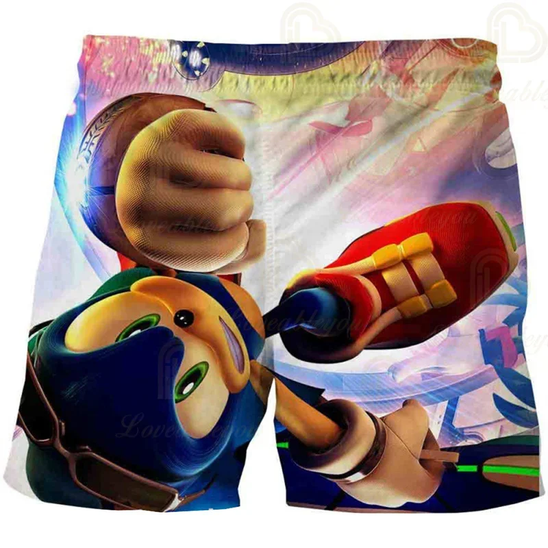 Color: Blue, Kid Size: 6 - New Anime Kids Sonic Shorts Fashion Boys Girls Clothes Harajuku Cute Baby Cartoon Casual Summer Boy Boy Beach Pants