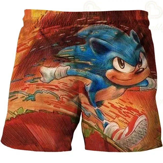 Color: Blue, Kid Size: 6 - New Anime Kids Sonic Shorts Fashion Boys Girls Clothes Harajuku Cute Baby Cartoon Casual Summer Boy Boy Beach Pants