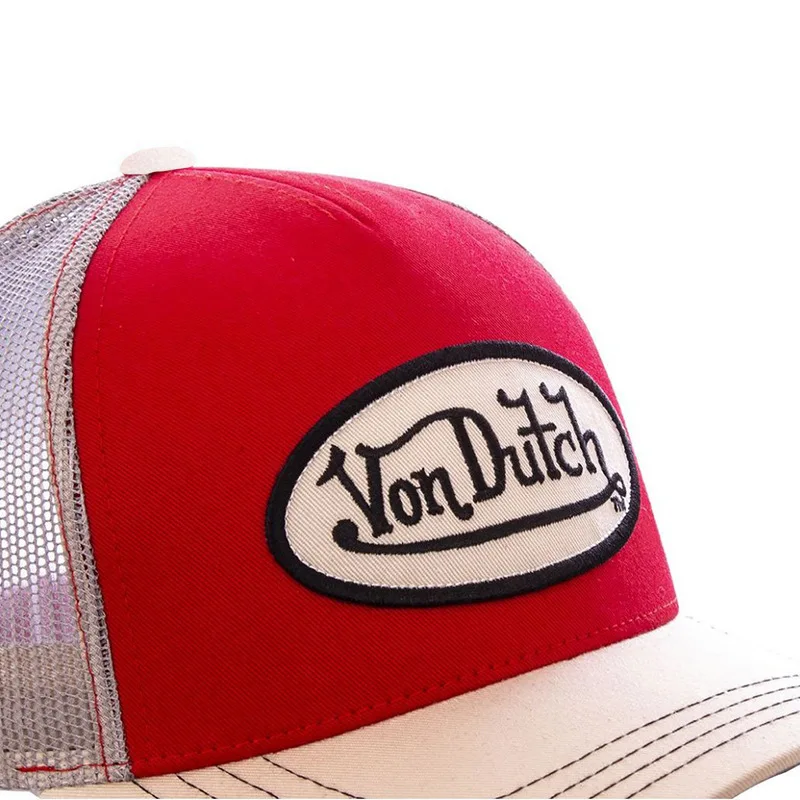 Color: WHITE - VON baseball cap Alphabet sunblock mesh embroidered trucker hat