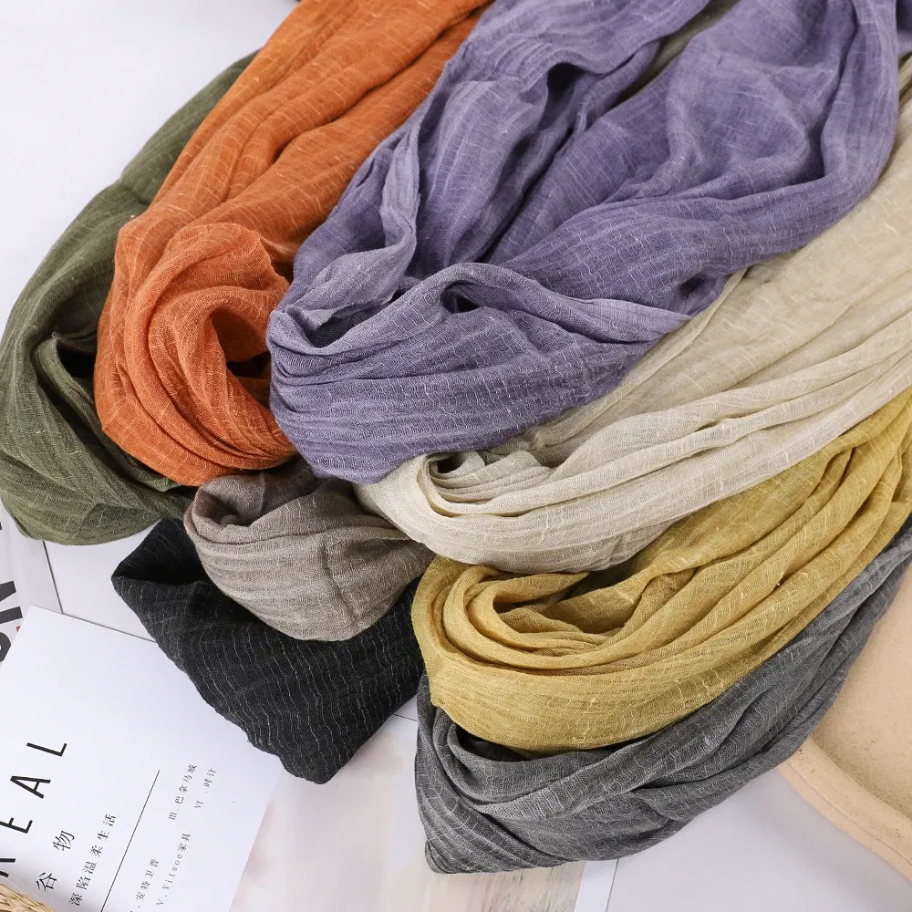 Color: LIGHT GRAY, Size: One Size - Fashion New Cotton Pashmina Plain Shawls Women Solid Color Scarf Wraps Scarves Kerchief Muslim Hijab Lady Autumn Winter Warm