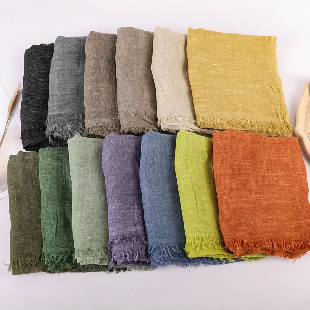 Color: LIGHT GRAY, Size: One Size - Fashion New Cotton Pashmina Plain Shawls Women Solid Color Scarf Wraps Scarves Kerchief Muslim Hijab Lady Autumn Winter Warm