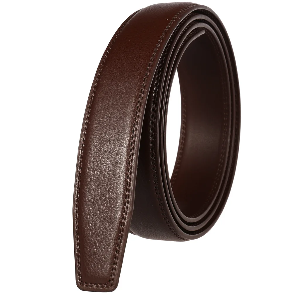 Color: Red, Belt Length: 115CM - 90-130cm Brand No Buckle 3.0cm Wide Genuine Leather Automatic Belt Body Strap Without Buckle Belts Men Good Quality No Holes