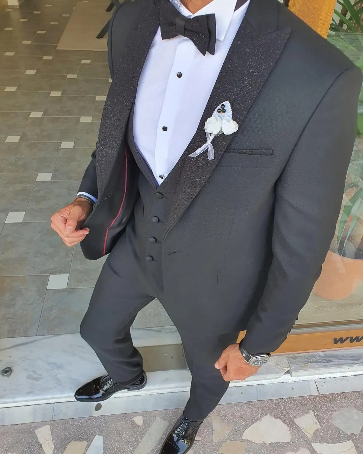 Color: Dark Grey, Size: One Size, Ships From: CHINA - 3 Pieces New White Men's Suit 2022  Peak Lapel Slim Fit Casual Tuxedos Groom Tailor Made Terno Masculino (Blazer+Pants+Vest)