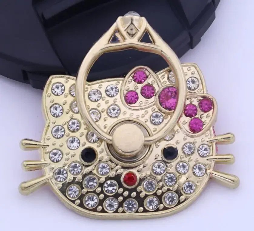 Color: Blue - Cute Anime Mickey Mouse Minnie Phone Finger Ring Holder With Diamond Kawaii High Quality Mobile Stand For Iphone 13 14 Huawei