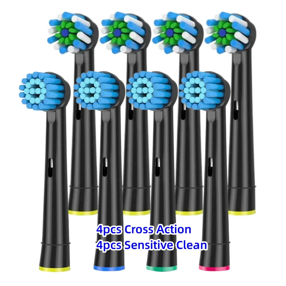 Color: Fuchsia - Toothbrush Replacement Heads Refill for Oral B Electric Toothbrush Pro1000 Pro 3000 Pro5000 Pro7000 Vitality Floss Action