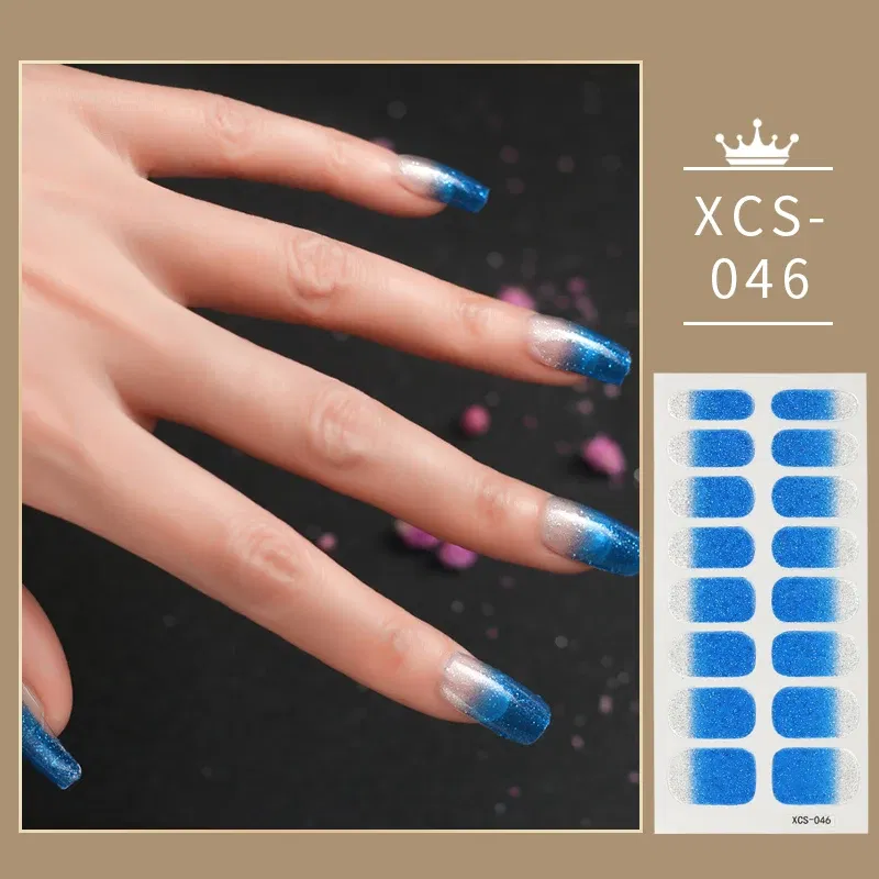 Color: Black and Colorful - Rose Red Shiny Twinkle Full Cover Nail Stickers Sticker For Nails Self Adhesive Nail Sticker Fashion Nail Stickers Beauty