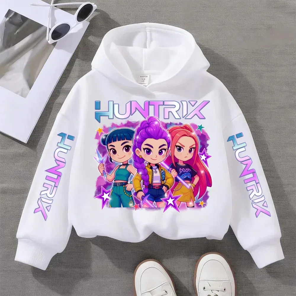 Color: black, Kid Size: 140 - Witch Hunter Group Zoey Cosplay Costume Girls Womens Halloween Party Costumes Demon Hunter Idol Girl Group Colours Casual Hoodie