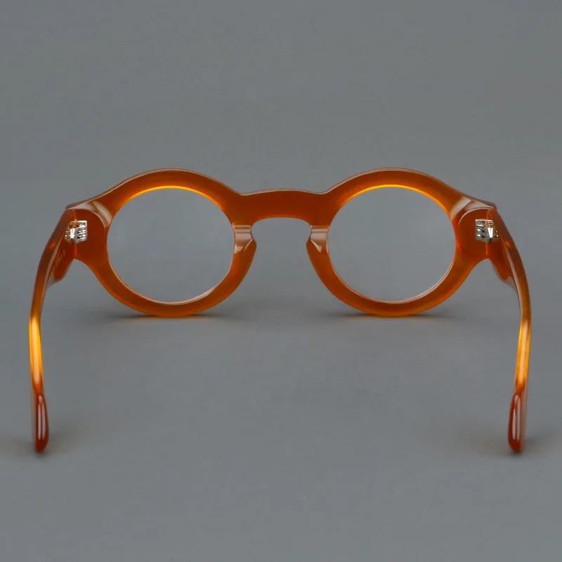 Frame Color: black, Eye Prescription: +200 - VCKA Round Acetate Reading Glasses Frame Retro Men Prescription Anti-blue discolor Women Custom Optics Retro Eyewear +0.50to +10
