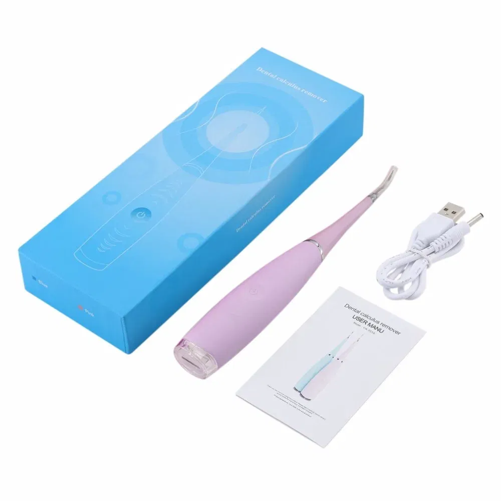 Color: Pink - Portable Electric Sonic Dental Scaler Tooth Calculus Remover Tooth Stains Tartar Tool Dentist Teeth Whitening Toothbrush