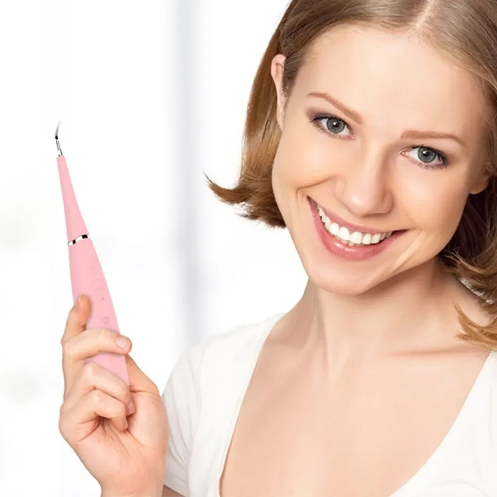 Color: Pink - Portable Electric Sonic Dental Scaler Tooth Calculus Remover Tooth Stains Tartar Tool Dentist Teeth Whitening Toothbrush