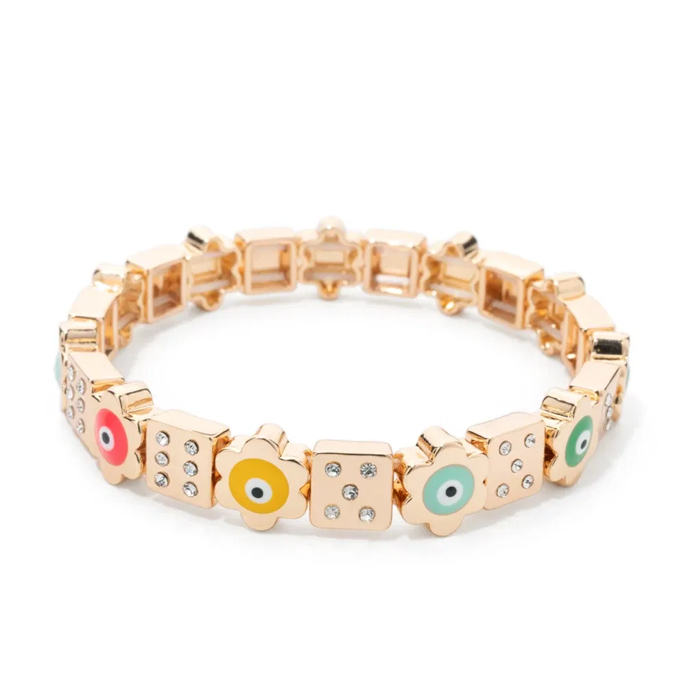 Metal Color: BRASS PLATED, Ships From: CHINA, Diameter: 50-52mm - 2024 New Rhinestone Happy Bangle For Women Diamond Hand Accessory