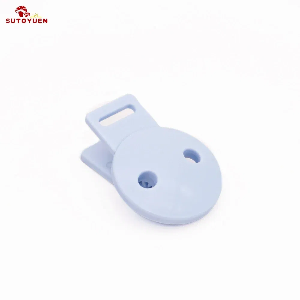 Color: LIGHT BLUE - Sutoyuen 20pcs Round Head Pacifier Clip Soother Holder For DIY Beads Baby Dummy Chain Plastic Pacifier Clips Baby Accessories