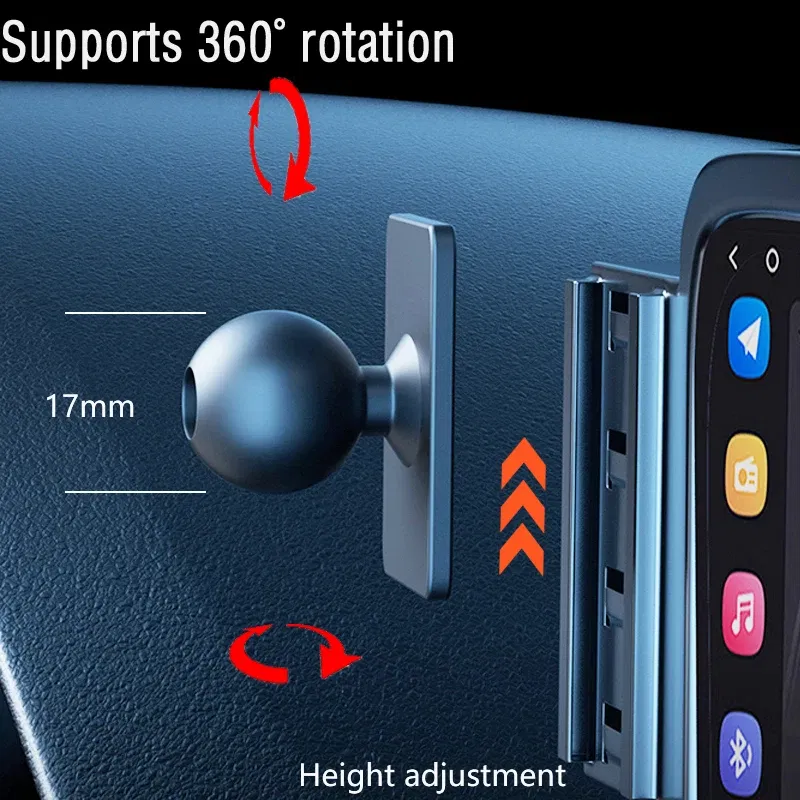 Color: Blue - For Chevrolet Tahoe 2024 2023 2022 2021 Car Phone Holder Screen Fixed Base Magnetic Mobile Phone Wireless Charging Stand MagSafe