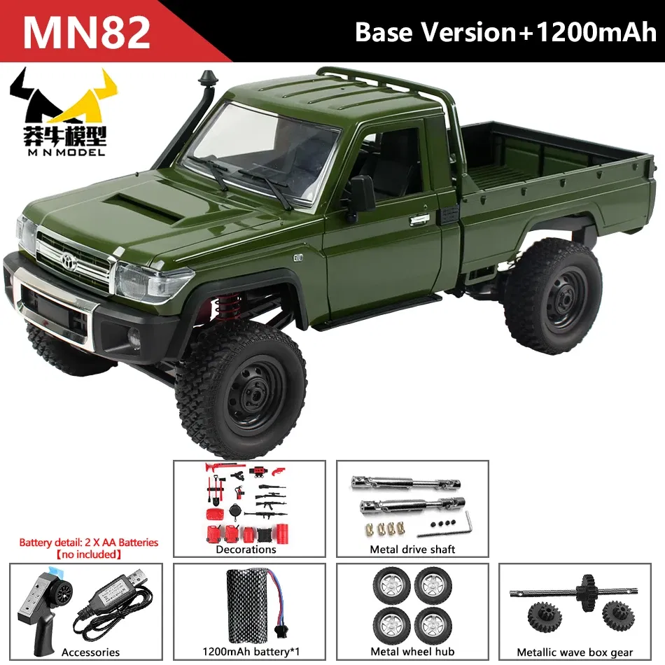 Color: black - MN MODEL 1/12 4x4 2.4G Remote Control Climbing Car Professional LC79 Truck Off-road Vehicle Rock Crawler All Terrain Pickup Toy